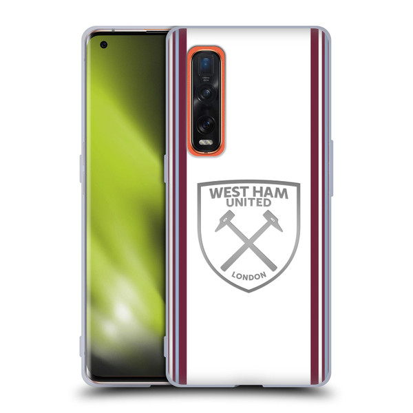 West Ham United FC 2023/24 Crest Kit Away Soft Gel Case for OPPO Find X2 Pro 5G