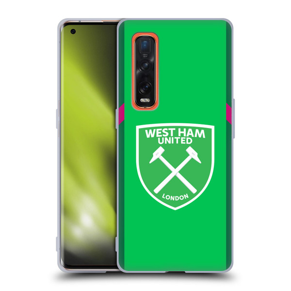 West Ham United FC 2023/24 Crest Kit Home Goalkeeper Soft Gel Case for OPPO Find X2 Pro 5G