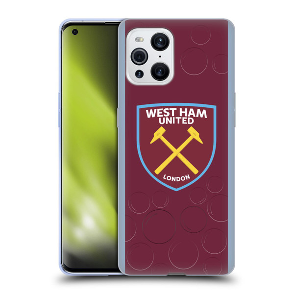 West Ham United FC 2023/24 Crest Kit Home Soft Gel Case for OPPO Find X3 / Pro