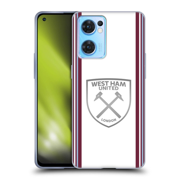 West Ham United FC 2023/24 Crest Kit Away Soft Gel Case for OPPO Reno7 5G / Find X5 Lite