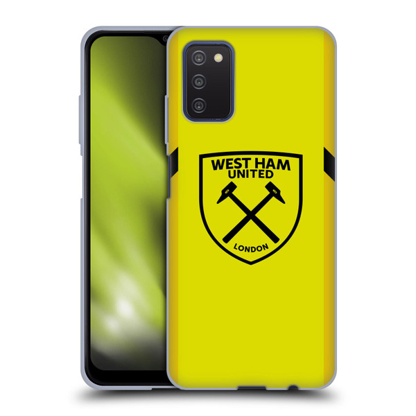 West Ham United FC 2023/24 Crest Kit Away Goalkeeper Soft Gel Case for Samsung Galaxy A03s (2021)