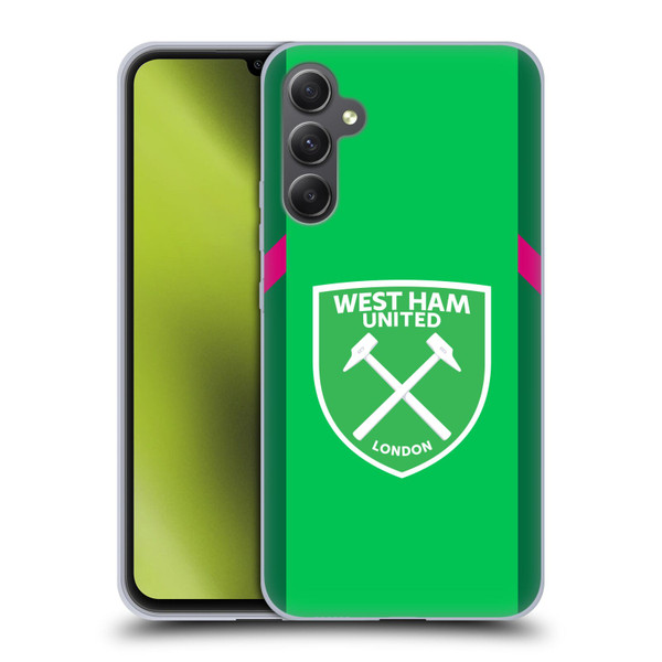West Ham United FC 2023/24 Crest Kit Home Goalkeeper Soft Gel Case for Samsung Galaxy A34 5G