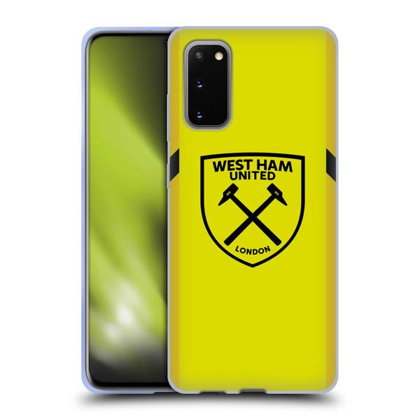 West Ham United FC 2023/24 Crest Kit Away Goalkeeper Soft Gel Case for Samsung Galaxy S20 / S20 5G