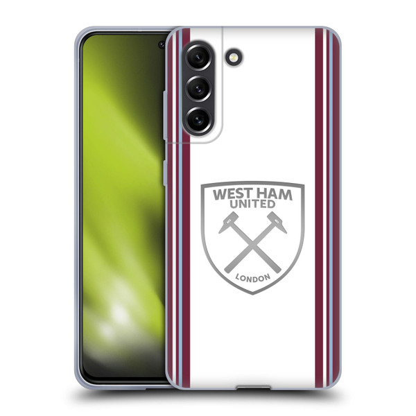 West Ham United FC 2023/24 Crest Kit Away Soft Gel Case for Samsung Galaxy S21 FE 5G