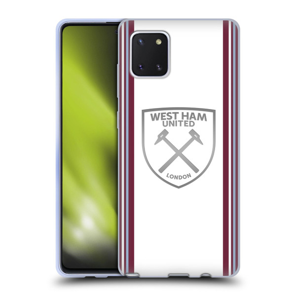 West Ham United FC 2023/24 Crest Kit Away Soft Gel Case for Samsung Galaxy Note10 Lite