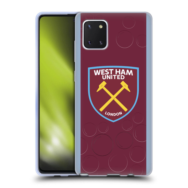 West Ham United FC 2023/24 Crest Kit Home Soft Gel Case for Samsung Galaxy Note10 Lite