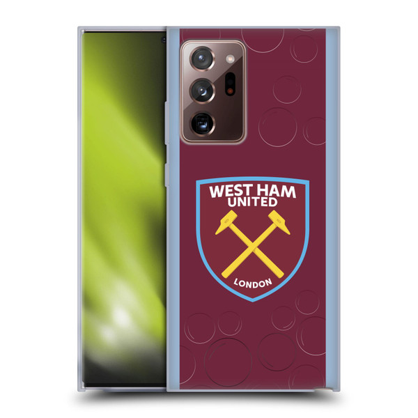 West Ham United FC 2023/24 Crest Kit Home Soft Gel Case for Samsung Galaxy Note20 Ultra / 5G