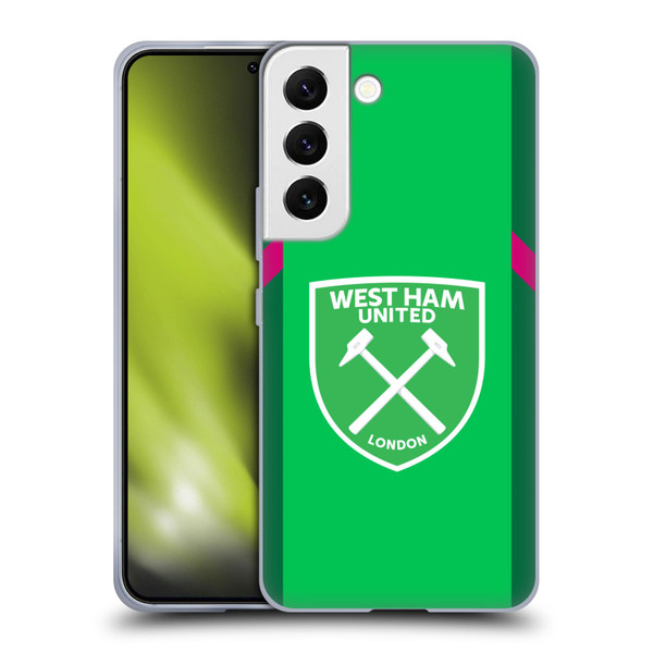 West Ham United FC 2023/24 Crest Kit Home Goalkeeper Soft Gel Case for Samsung Galaxy S22 5G