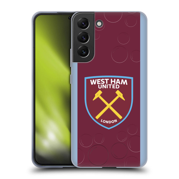 West Ham United FC 2023/24 Crest Kit Home Soft Gel Case for Samsung Galaxy S22+ 5G