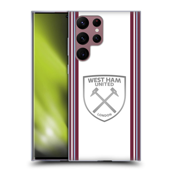 West Ham United FC 2023/24 Crest Kit Away Soft Gel Case for Samsung Galaxy S22 Ultra 5G