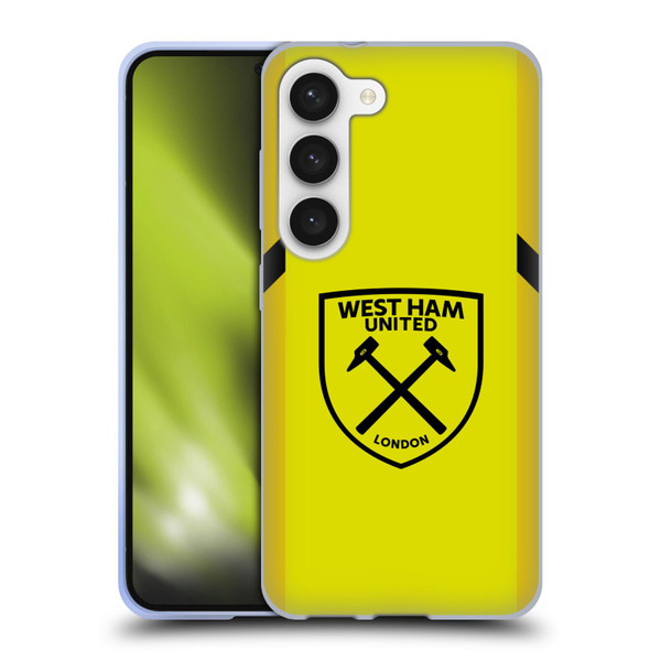 West Ham United FC 2023/24 Crest Kit Away Goalkeeper Soft Gel Case for Samsung Galaxy S23 5G