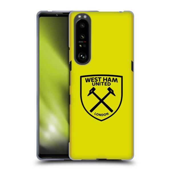 West Ham United FC 2023/24 Crest Kit Away Goalkeeper Soft Gel Case for Sony Xperia 1 III