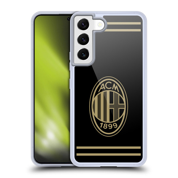 AC Milan Crest Black And Gold Soft Gel Case for Samsung Galaxy S22 5G & MagSafe