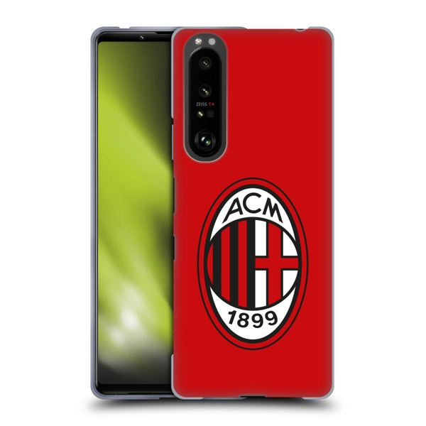 AC Milan Crest Full Colour Red Soft Gel Case for Sony Xperia 1 III