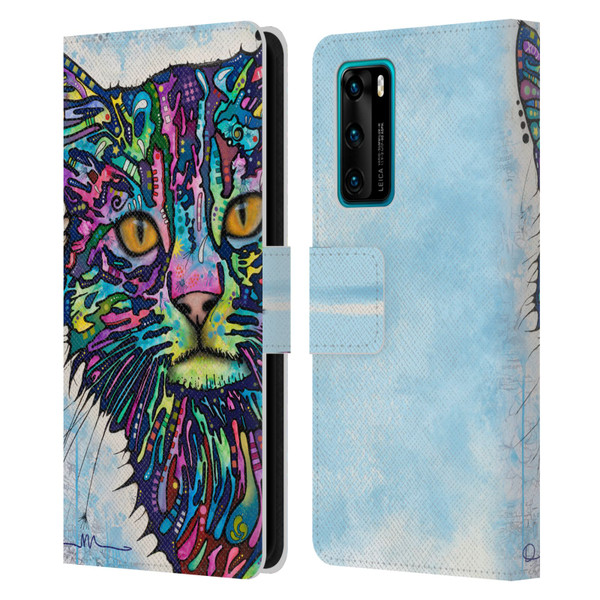 Dean Russo Cats Diligence Leather Book Wallet Case Cover For Huawei P40 5G