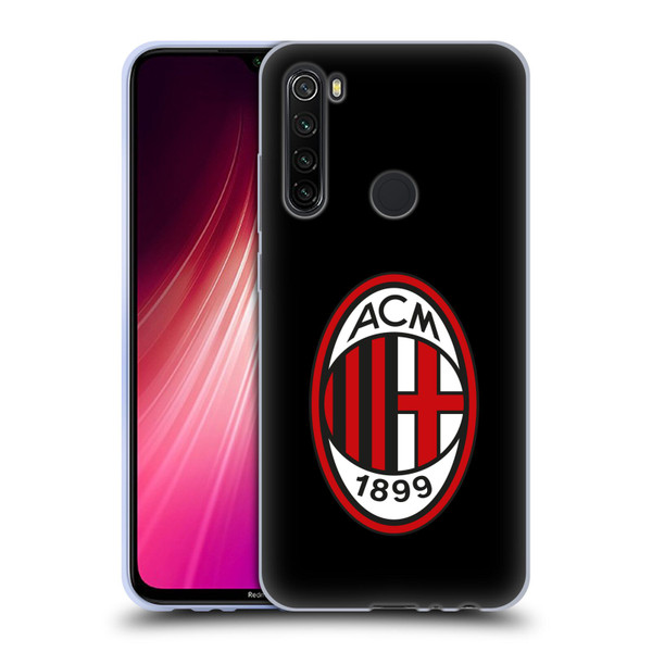 AC Milan Crest Full Colour Black Soft Gel Case for Xiaomi Redmi Note 8T