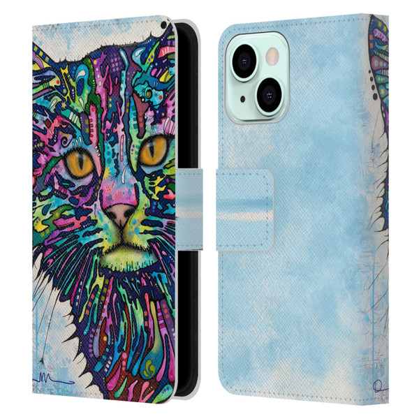 Dean Russo Cats Diligence Leather Book Wallet Case Cover For Apple iPhone 13 Mini