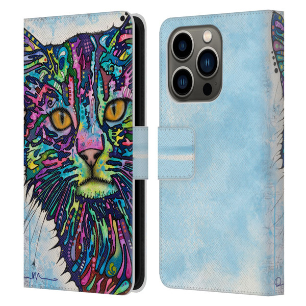 Dean Russo Cats Diligence Leather Book Wallet Case Cover For Apple iPhone 14 Pro