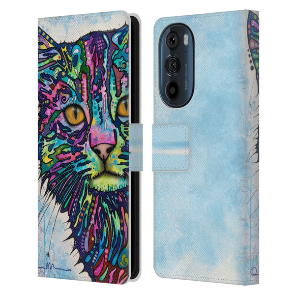 Dean Russo Cats Diligence Leather Book Wallet Case Cover For Motorola Edge 30