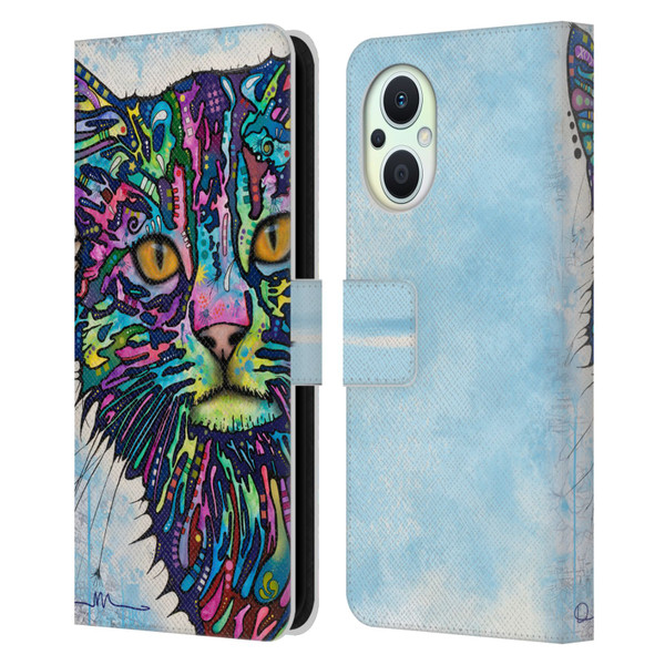 Dean Russo Cats Diligence Leather Book Wallet Case Cover For OPPO Reno8 Lite