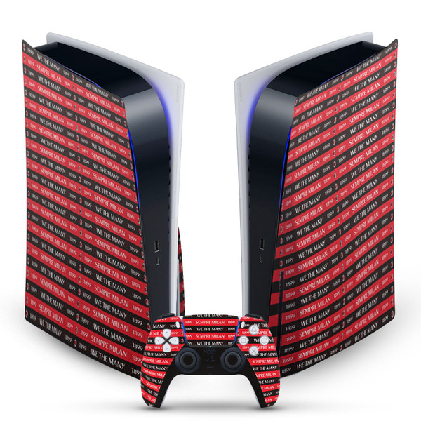 AC Milan Art Milan 1899 Vinyl Sticker Skin Decal Cover for Sony PS5 Disc Edition Bundle