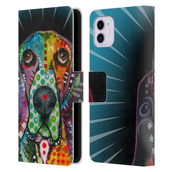 Dean Russo Dogs Hound Leather Book Wallet Case Cover For Apple iPhone 11