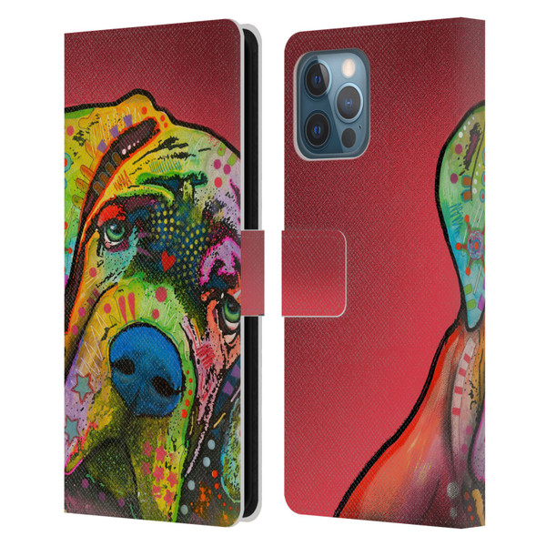 Dean Russo Dogs Mastiff Leather Book Wallet Case Cover For Apple iPhone 12 Pro Max