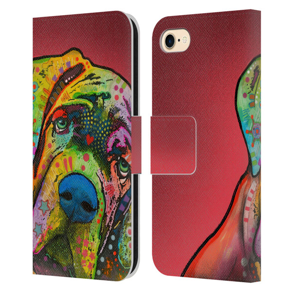 Dean Russo Dogs Mastiff Leather Book Wallet Case Cover For Apple iPhone 7 / 8 / SE 2020 & 2022