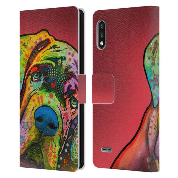 Dean Russo Dogs Mastiff Leather Book Wallet Case Cover For LG K22