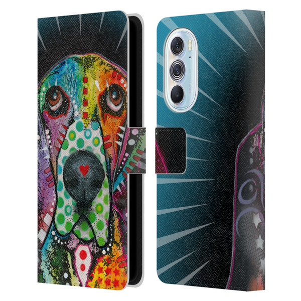 Dean Russo Dogs Hound Leather Book Wallet Case Cover For Motorola Edge X30