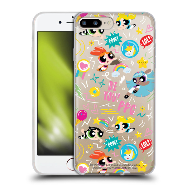 The Powerpuff Girls Graphics Icons Soft Gel Case for Apple iPhone 7 Plus / iPhone 8 Plus