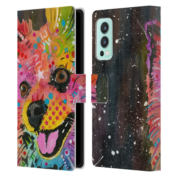 Dean Russo Dogs Pomeranian Leather Book Wallet Case Cover For OnePlus Nord 2 5G