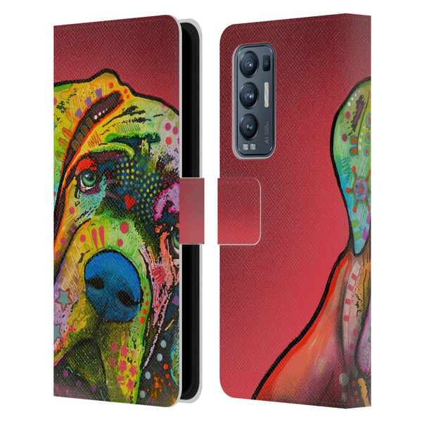 Dean Russo Dogs Mastiff Leather Book Wallet Case Cover For OPPO Find X3 Neo / Reno5 Pro+ 5G