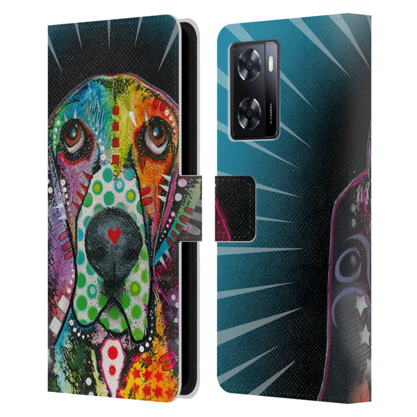 Dean Russo Dogs Hound Leather Book Wallet Case Cover For OPPO A57s