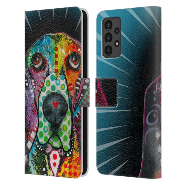 Dean Russo Dogs Hound Leather Book Wallet Case Cover For Samsung Galaxy A13 (2022)