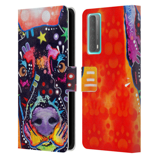 Dean Russo Dogs 3 Doberman Leather Book Wallet Case Cover For Huawei P Smart (2021)