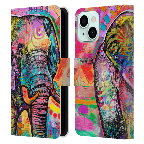 Dean Russo Wildlife 2 Elephant Leather Book Wallet Case Cover For Apple iPhone 13 Mini
