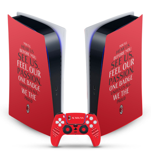 AC Milan Art Typography Vinyl Sticker Skin Decal Cover for Sony PS5 Digital Edition Bundle