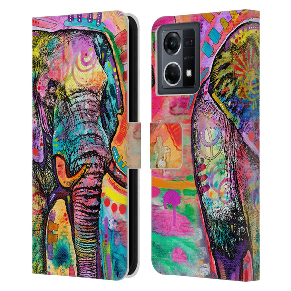 Dean Russo Wildlife 2 Elephant Leather Book Wallet Case Cover For OPPO Reno8 4G