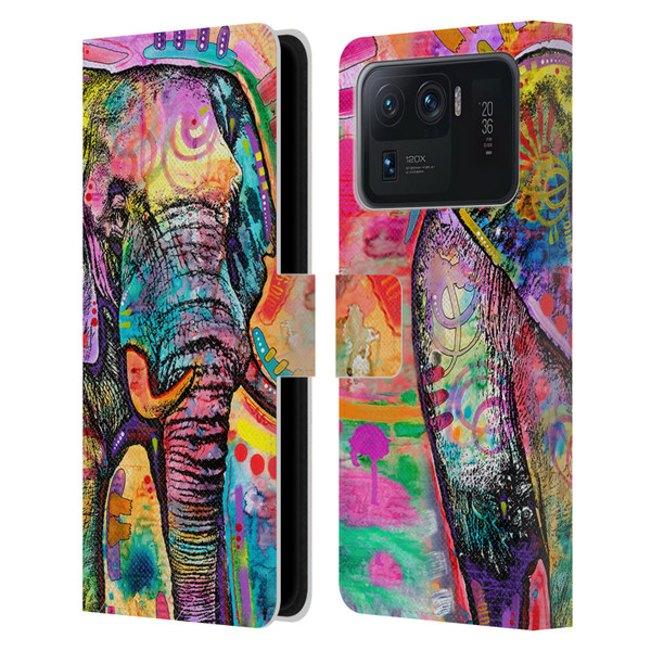 Dean Russo Wildlife 2 Elephant Leather Book Wallet Case Cover For Xiaomi Mi 11 Ultra