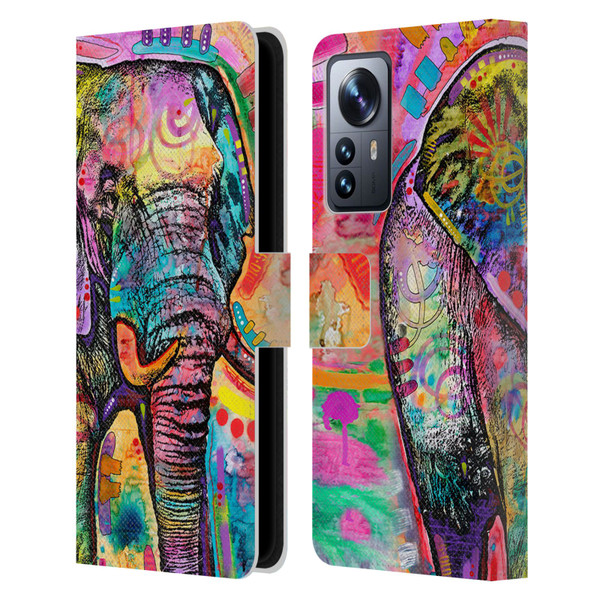Dean Russo Wildlife 2 Elephant Leather Book Wallet Case Cover For Xiaomi 12 Pro