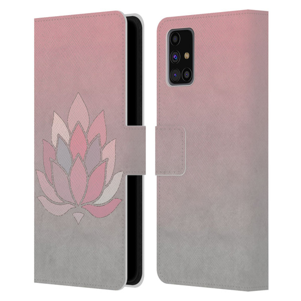 LebensArt Pastels Lotus Leather Book Wallet Case Cover For Samsung Galaxy M31s (2020)