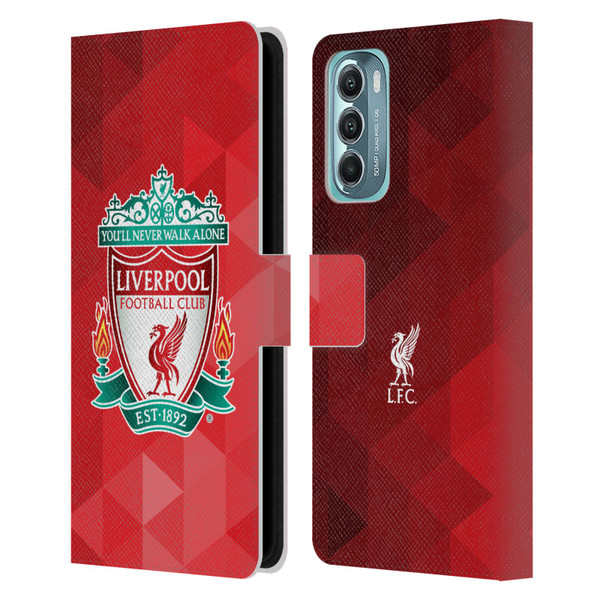 Liverpool Football Club Crest 1 Red Geometric 1 Leather Book Wallet Case Cover For Motorola Moto G Stylus 5G (2022)