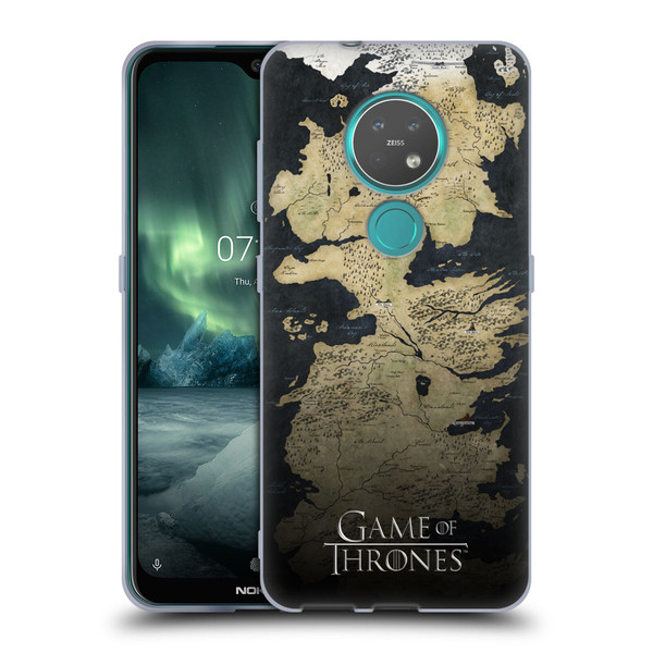 HBO Game of Thrones Key Art Westeros Map Soft Gel Case for Nokia 6.2 / 7.2