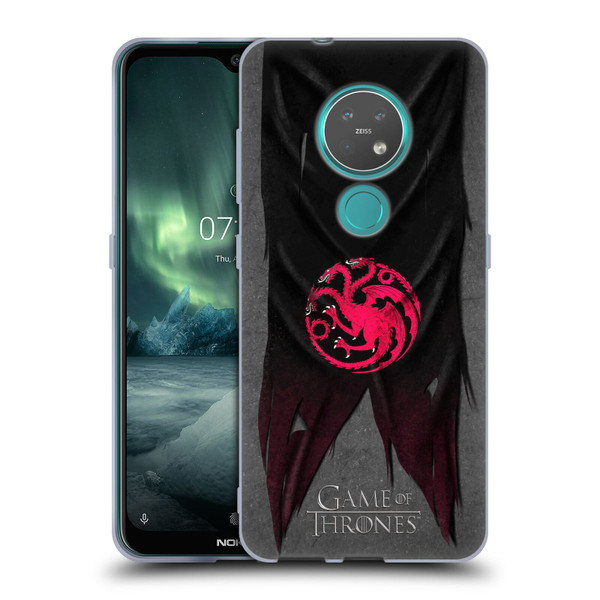 HBO Game of Thrones Sigil Flags Targaryen Soft Gel Case for Nokia 6.2 / 7.2