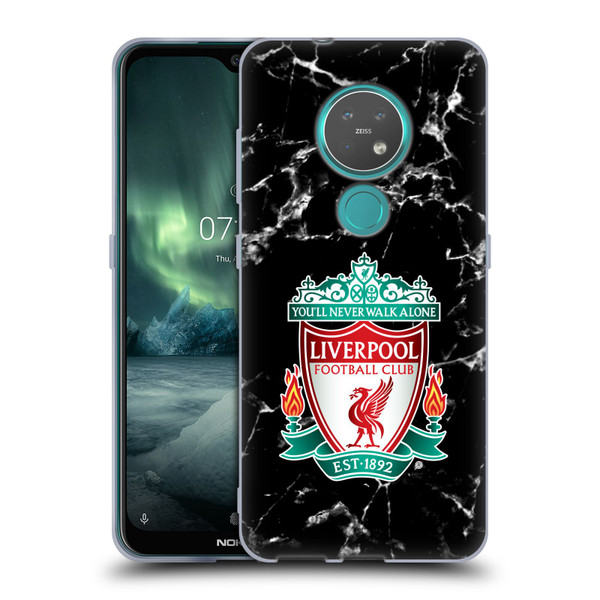 Liverpool Football Club Marble Black Crest Soft Gel Case for Nokia 6.2 / 7.2