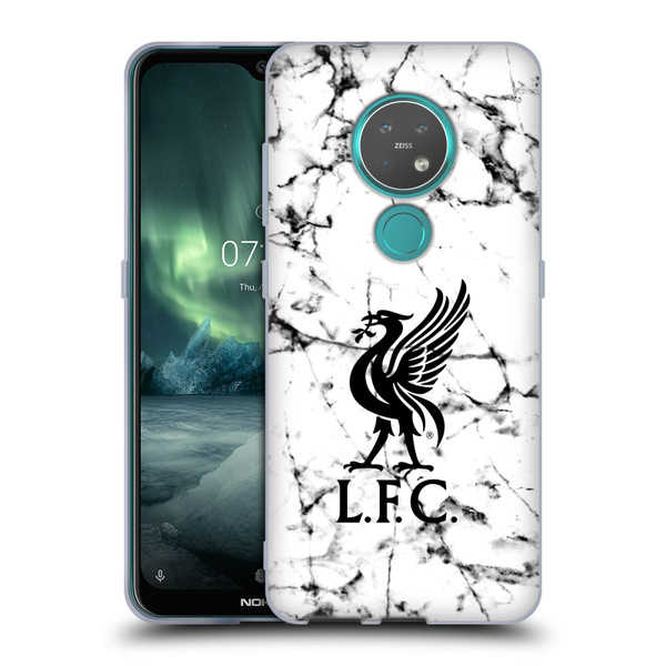 Liverpool Football Club Marble Black Liver Bird Soft Gel Case for Nokia 6.2 / 7.2