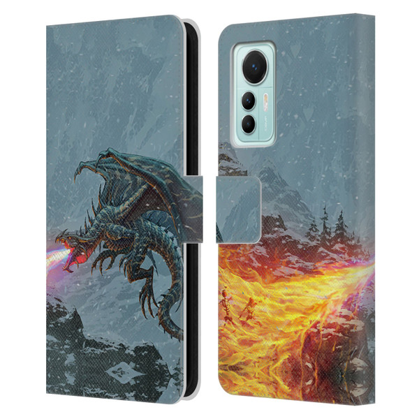 Christos Karapanos Mythical Art Power Of The Dragon Flame Leather Book Wallet Case Cover For Xiaomi 12 Lite