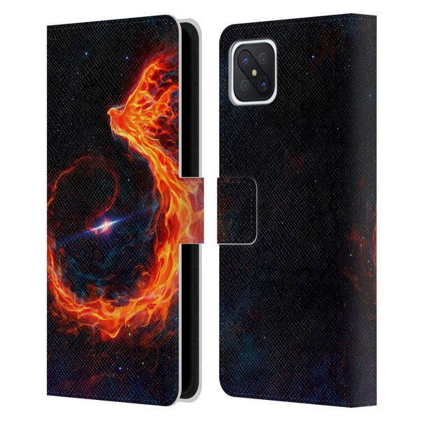 Christos Karapanos Phoenix Out Of Space Leather Book Wallet Case Cover For OPPO Reno4 Z 5G