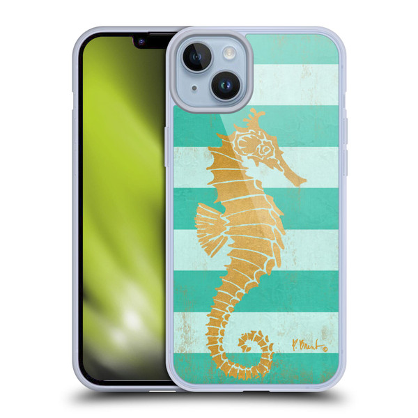 Paul Brent Coastal Gold Seahorse Soft Gel Case for Apple iPhone 14 Plus